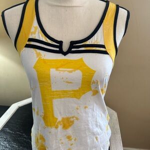 Women's Yellow and Black Tank Top
